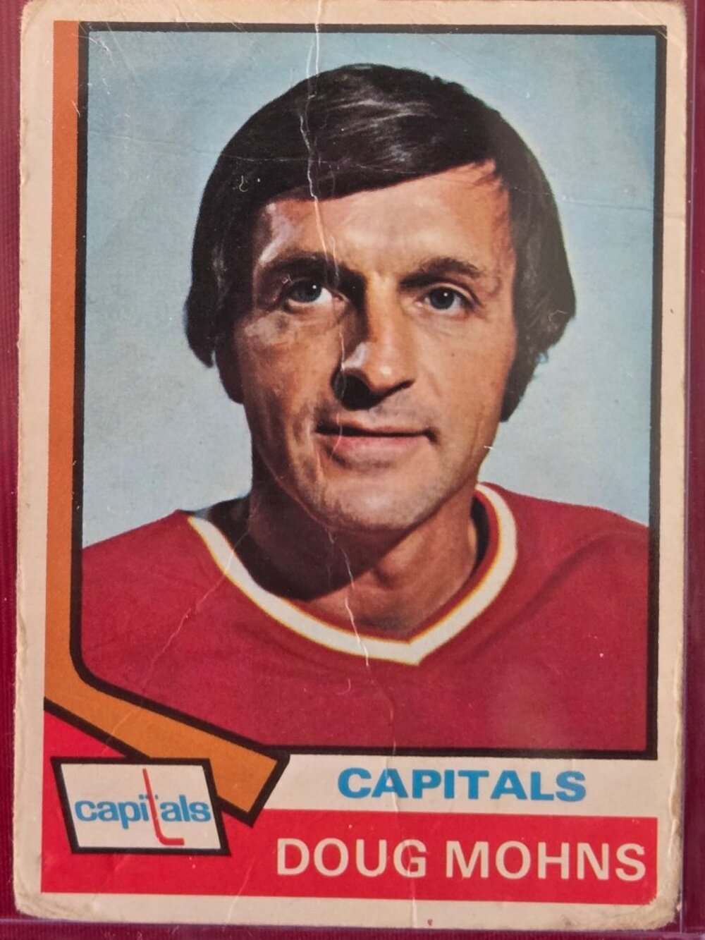 RARE, VINTAGE, 1974 OPEE CHEE, DOUG MOHNS, WASHINGTON CAPITALS HOCKEY CARD!!!